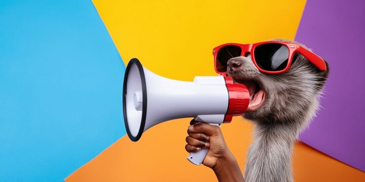 Raccoon announces something important with style