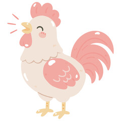 Naklejka premium Cute Rooster Illustration