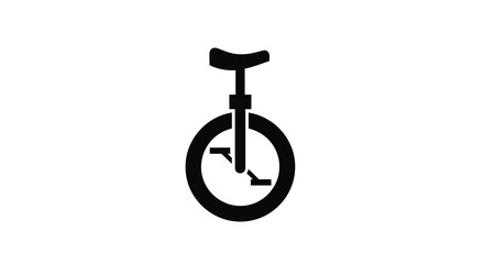 Unicycle silhouette minimalist icon for circus performance and balance concepts © Niloy MotionArts 3D7