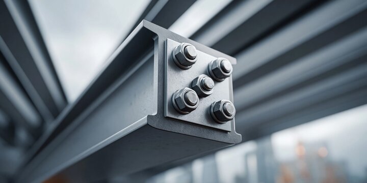 Industrial strength steel beam connection detail