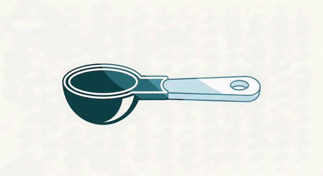 An illustration of a kitchen spoon measure on a clean surface