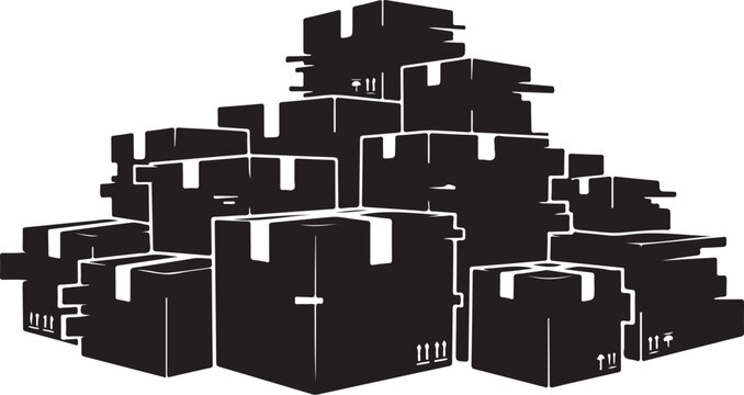 Black boxes stacked in a pyramid shape