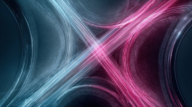 Abstract neon light trails crossing over dark textured background futuristic energy flow wallpaper