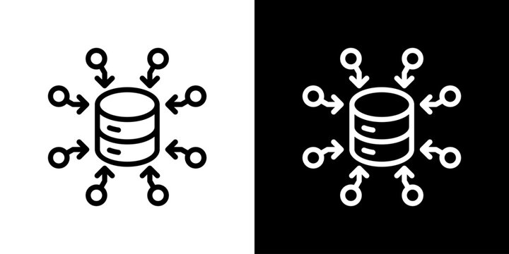 Data Aggregation Icon Sheet Black And White