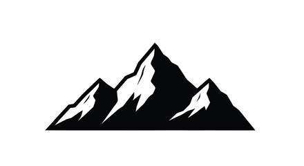 Mountain range silhouette graphic minimalist peak design for outdoor branding and adventure themes © Bsicon02