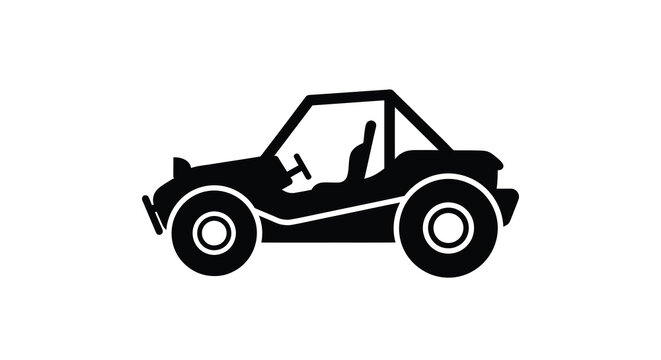 Dune buggy silhouette vector illustration of off road vehicle for automotive design