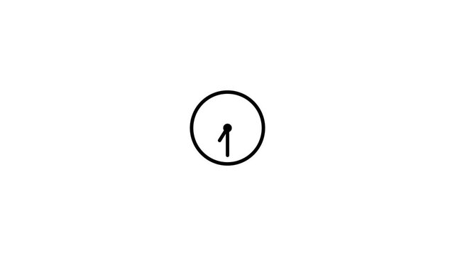 Clock spinning, watch animation on transparent background with alpha channel, Clock icon flat style day fast speed with moving timer clock rotation.Clock icon vector animation with clock face.