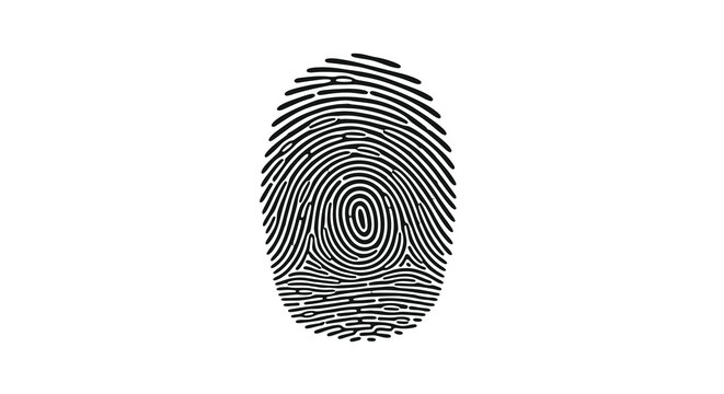 Fingerprint silhouette forensic science illustration for security and identification concepts
