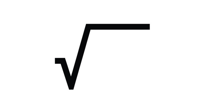 Square root symbol silhouette mathematical graphic for education and scientific applications