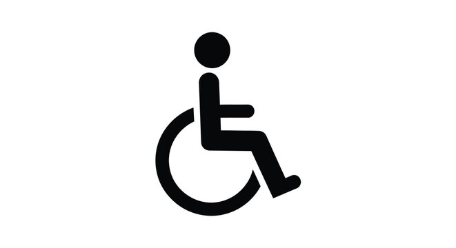 Accessibility icon wheelchair silhouette symbolizing disability access and inclusive design