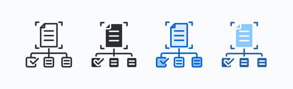Sampling Icon Sheet Multiple Style Collection Isolated Vector