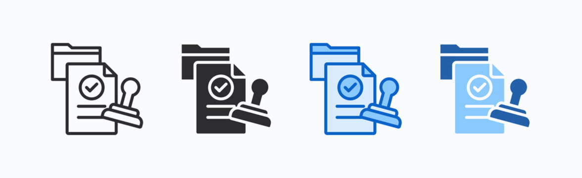 Data Validation Icon Sheet Multiple Style Collection Isolated Vector