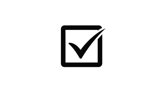 Black checkmark in square silhouette confirmation approval and completion symbol