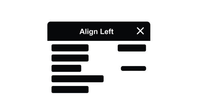 Align left interface element silhouette digital design for ux and ui concepts