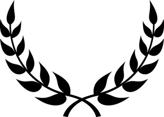 classic half semi round decorative laurel wreath element vector isolated on transparent background © Marty's Art
