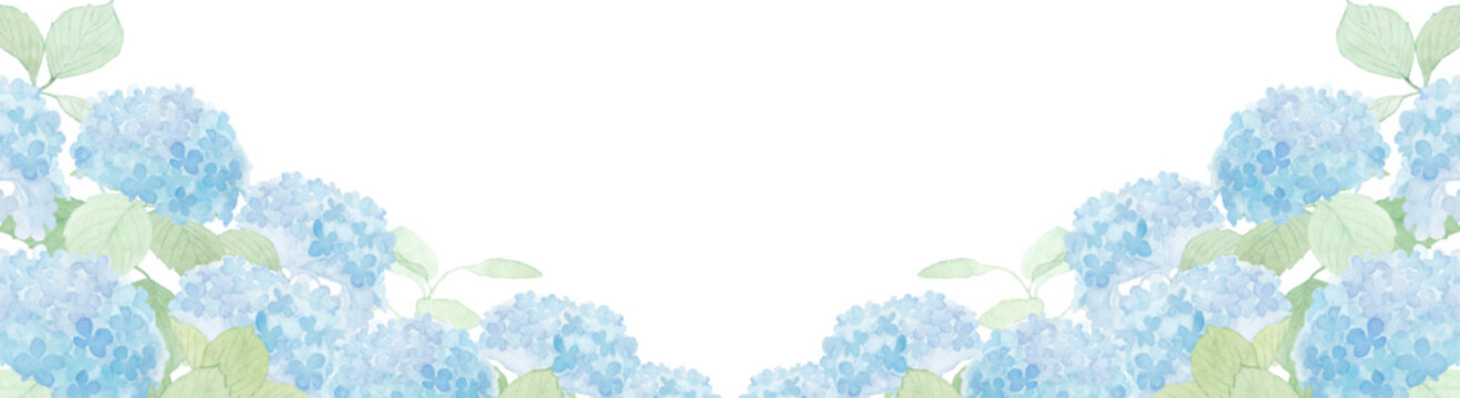 水彩で描いた紫陽花の背景イラスト2