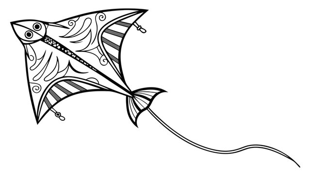 Stylized Stingray Vector Illustration with Intricate Tribal Patterns