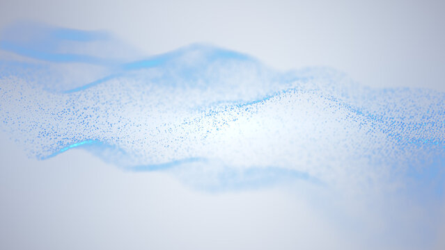 Blue abstract digital waves on a white background. Information technology concept, big data flow, best for business and product presentations, and banners. Vibrant, dynamic waves background.