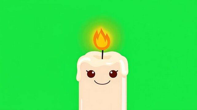 Cute Candle Cartoon Character