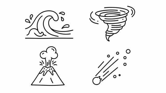 Weather and geological disaster icons.