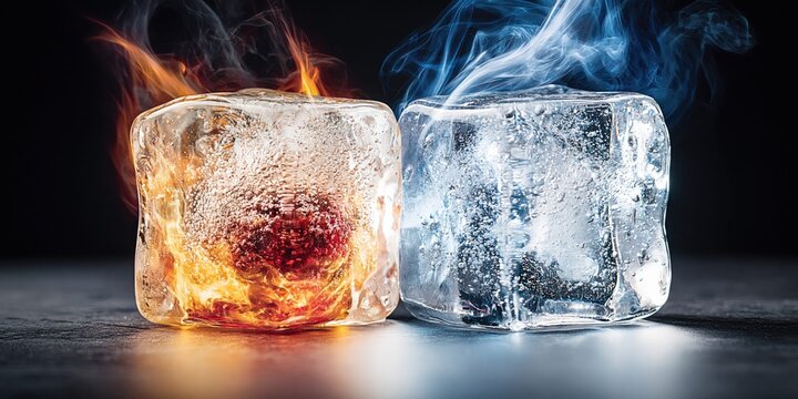 Fire versus ice a symbolic visual contrast