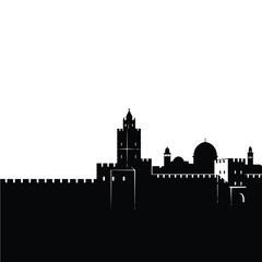 Obraz premium Historic fortress skyline with towers and domed structures