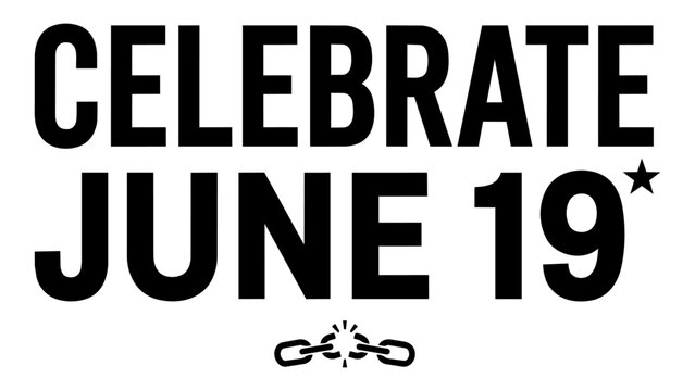 Celebrate june 19 holiday with chain symbol vector design isolated on transparent background, Vector