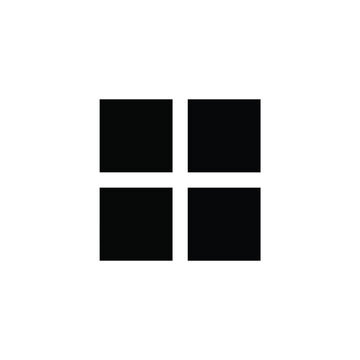 Four Black Squares arranged in a 2x2 grid on White Background