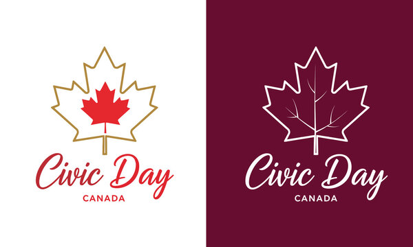 Canada day civic day celebrations with maple leaf symbols