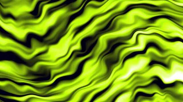 Vibrant lime flows against deep black. Waves pulse with energy and motion. Abstract texture feels alive and restless.