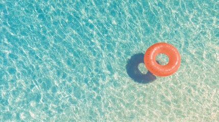 Obraz premium Floating ring in clear water on a sunny day at the beach