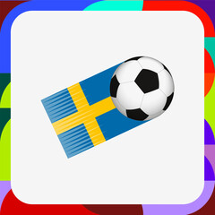 Fototapeta premium Sweden Soccer Motion Graphic, Football with Sweden Flag Speed Trail.