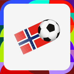 Obraz premium Norway Soccer Motion Graphic, Football with Norway Flag Speed Trail.