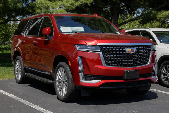 Used Cadillac Escalade display. With pricing concerns, Cadillac is buying and selling preowned cars to meet demand. MY:2024