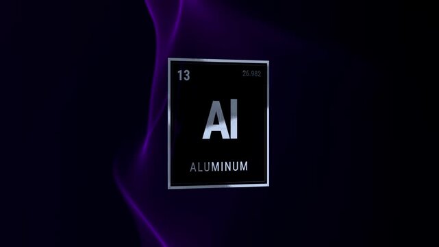 Aluminum Periodic Table Element Tile with Purple Smoke