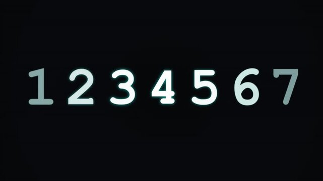 Numbers appear on screen in sequence.