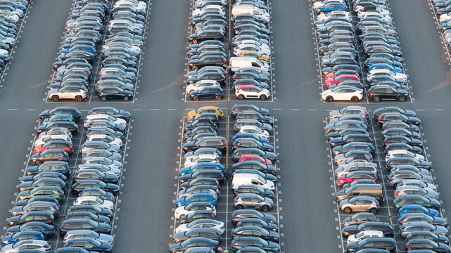 Car Leasing Company Fleet aerial.