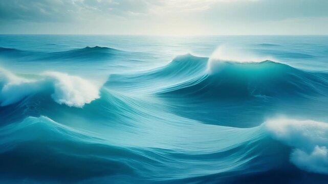Serene Ocean Waves Under a Soft Sky.