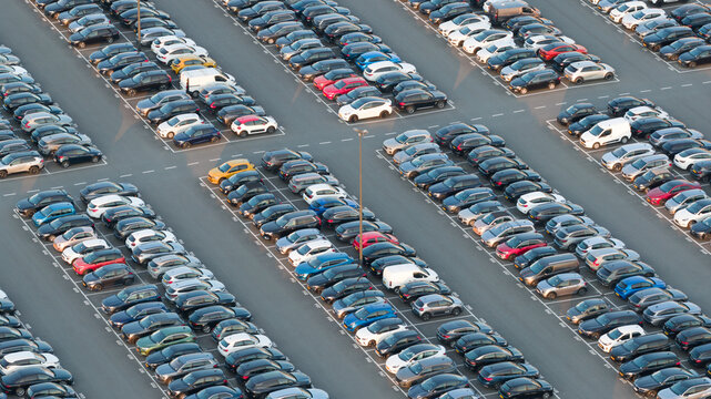 Car Leasing Company Fleet aerial.