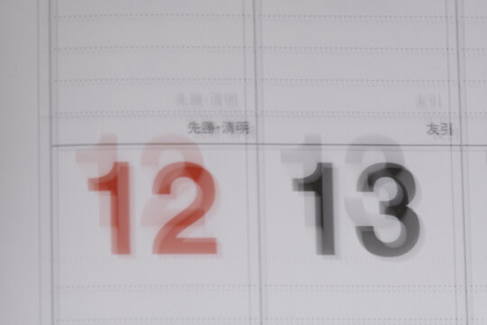 Abstract blurry calendar numbers representing astigmatism nearsightedness double vision and dizzy visual impairment concept