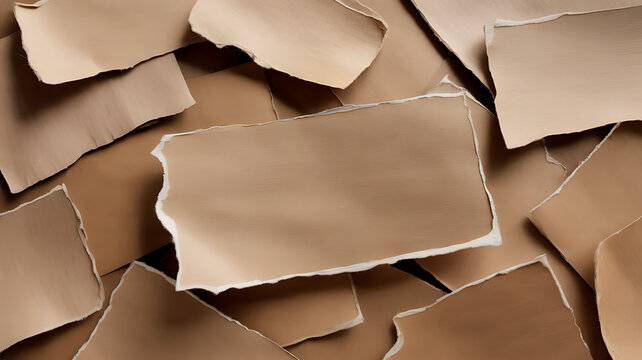 Brown paper torn or ripped pieces of paper for inserting text isolated on transparent background 