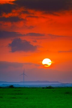 sunset in banni grassland in bhuj gujarat