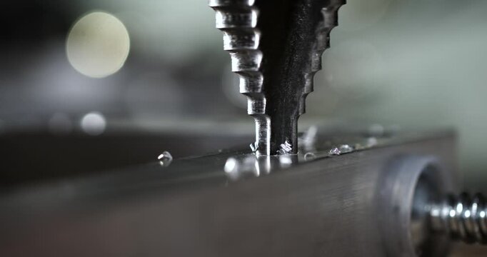 Super Slow Motion Step Countersink Forming Hole With Tiny Burrs