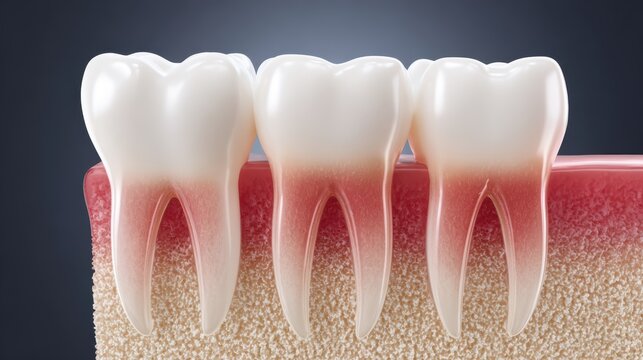 Visualization of gum recession correction with improved gingival contour and health