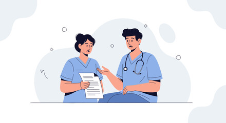 Fototapeta premium Medical Professionals Discussing Patient Chart