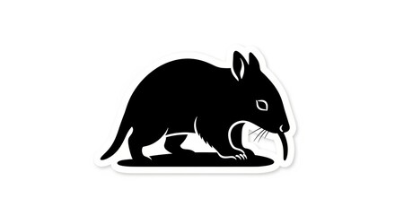 Fototapeta premium Black silhouette of a rabbit.