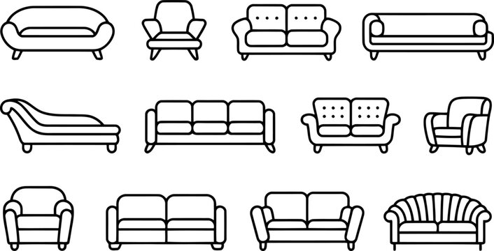 furniture icons set