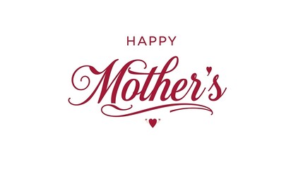 Fototapeta premium Elegant Happy Mother's Day typographic greeting card design with heart element