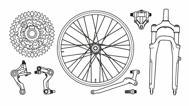 Bicycle parts and accessories collection.