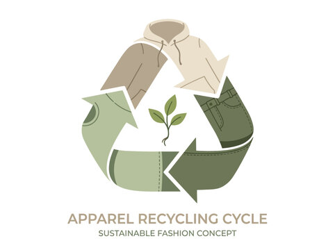 Apparel Recycling Cycle: Sustainable Fashion Concept Logo
